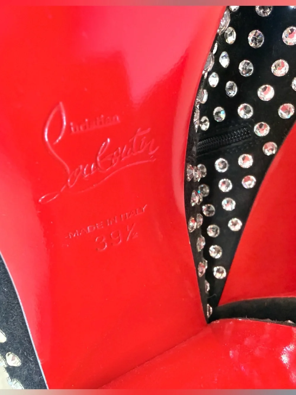 Christian Louboutin 2024 Jane Botta Alta Strass Crystal OTK Tall Boots EU 39.5